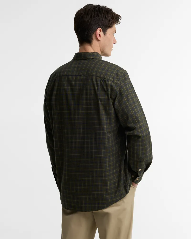 Barbour Bank Regular Tattersall Shirt - Olive-2