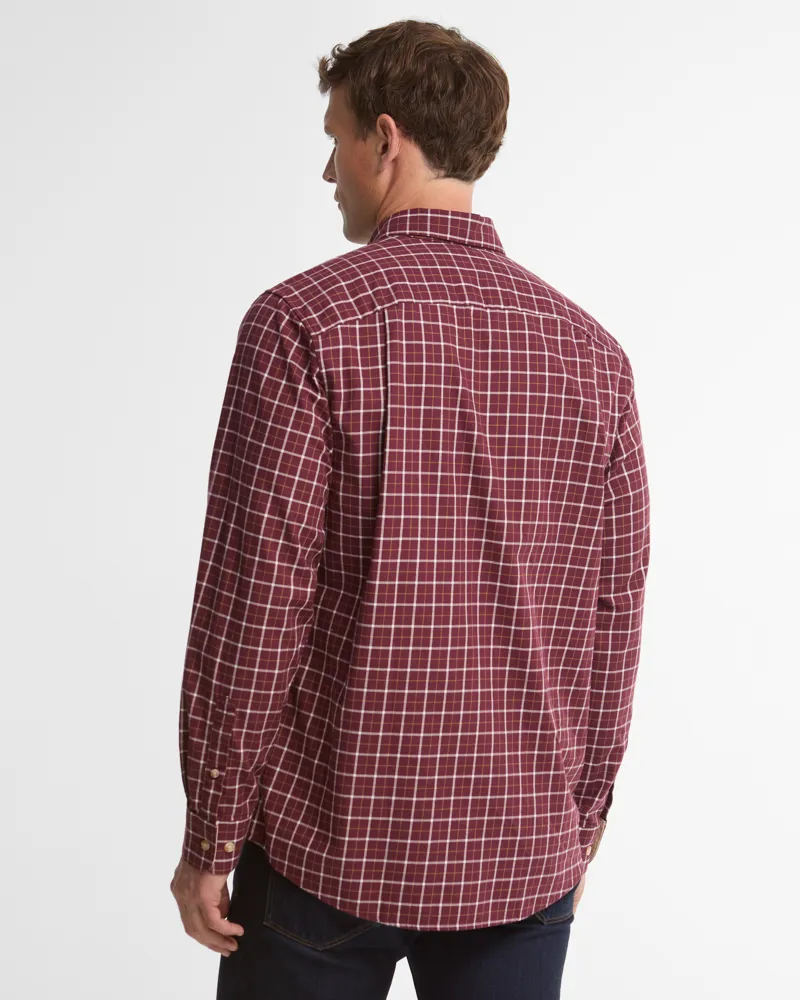 Barbour Bank Regular Tattersall Shirt - Dark Bordeaux-3