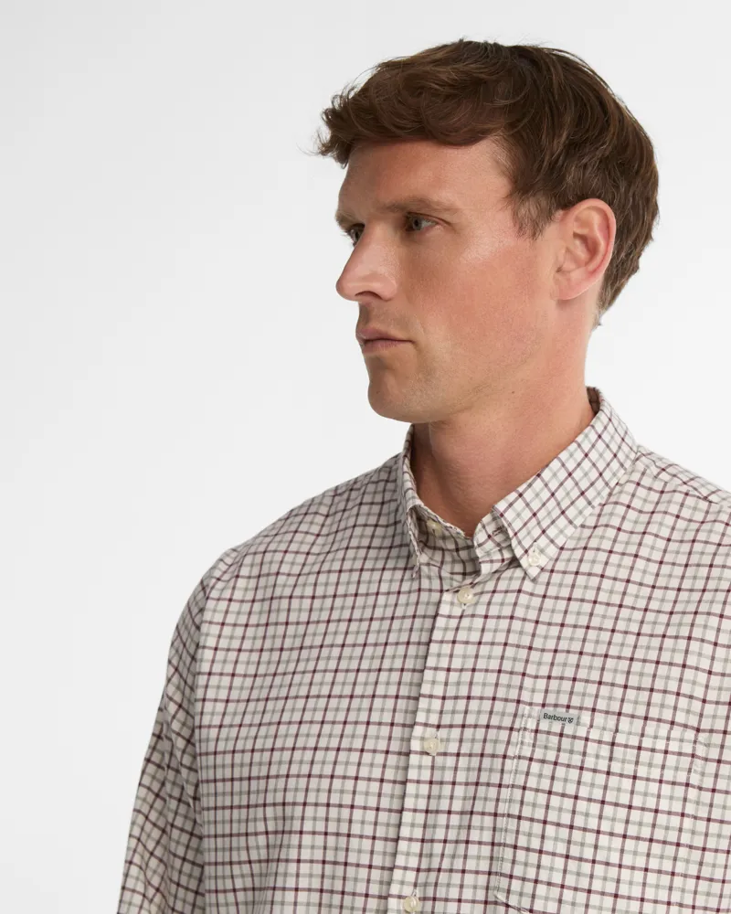 Barbour Preston Regular Tattersall Shirt - Dark Bordeaux-3