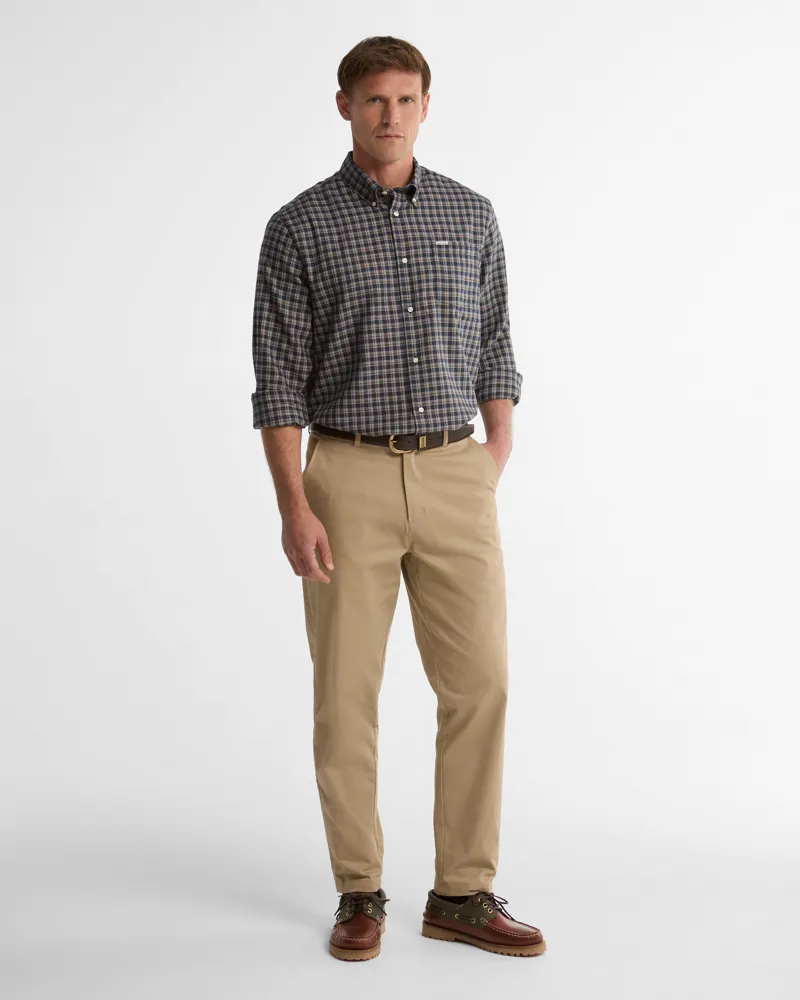 Barbour Cliff Regular Fit Thermo Weave Shirt - Navy-2