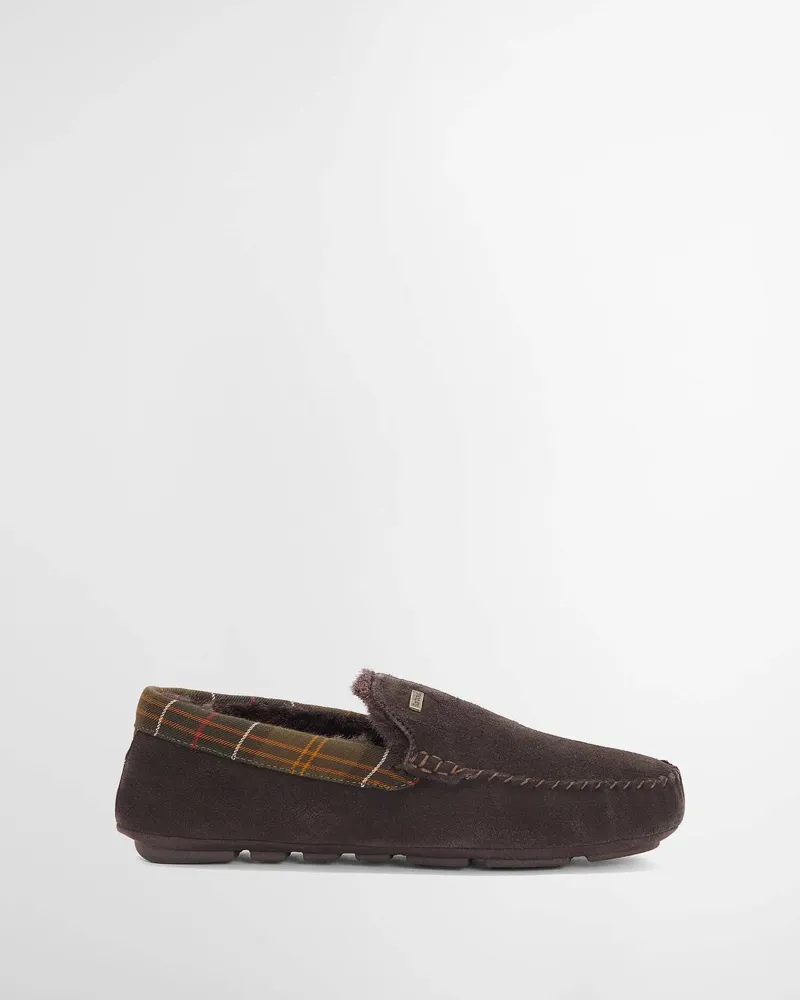 Barbour Monty Moccasin Slipper - Brown Suede