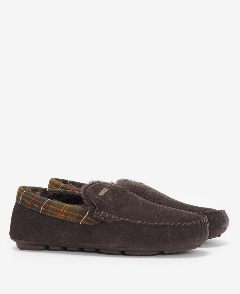 Barbour Monty Moccasin Slipper - Brown Suede-4
