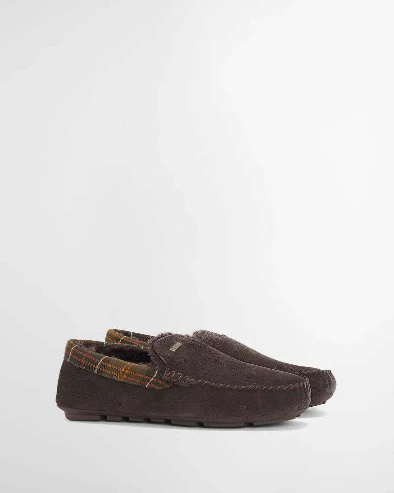 Barbour Monty Moccasin Slipper - Brown Suede-1