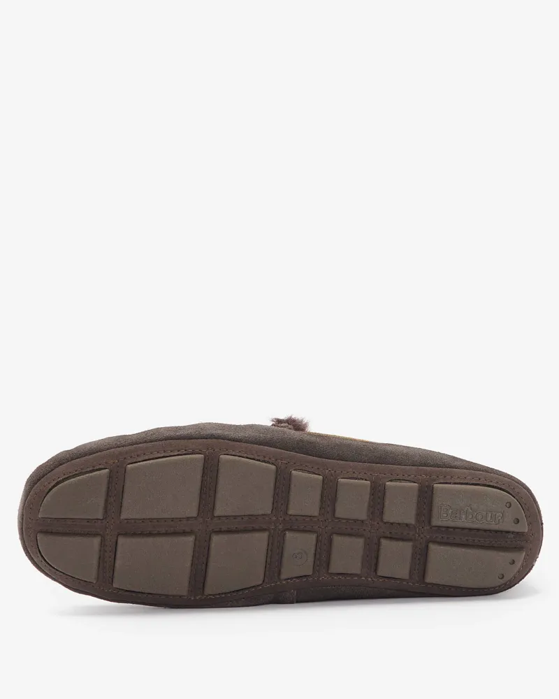 Barbour Monty Moccasin Slipper - Brown Suede-3
