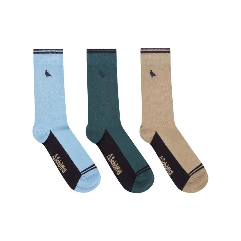 Schoffel Men's Bamboo Socks x3 Ptarmigan Mix-1