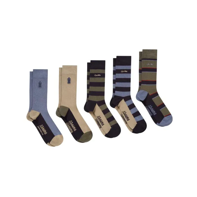Schoffel Men's Bamboo Socks x5 - Oakham Mix-1