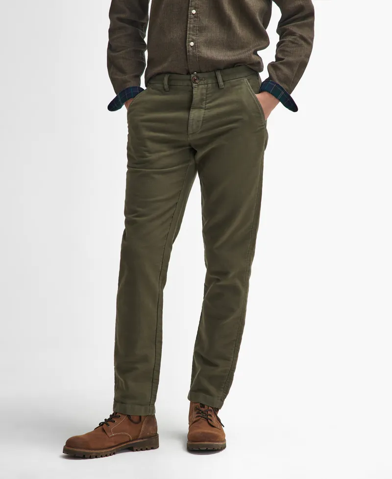 Barbour Moleskin Tailored Fit Trousers - Dark Olive-1