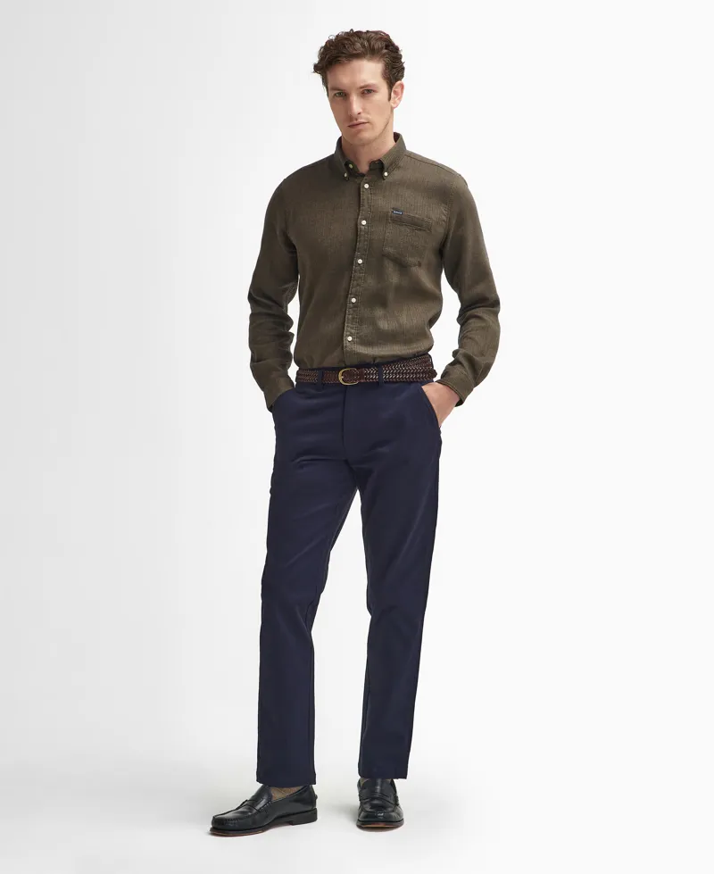 Barbour Sueded Sateen Tailored Fit Trouser - Dark Navy-2