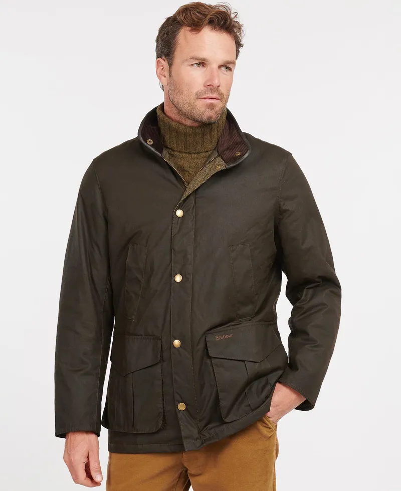Barbour Hereford Wax Jacket Olive-1