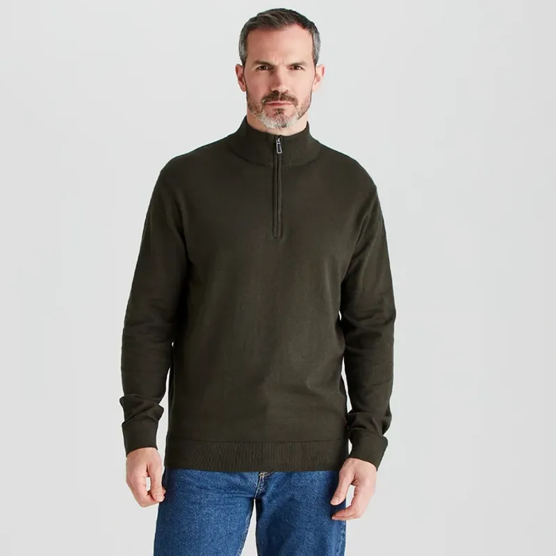 Ridgeline Hartand 1/4 Zip Knit - Deep Forest-1