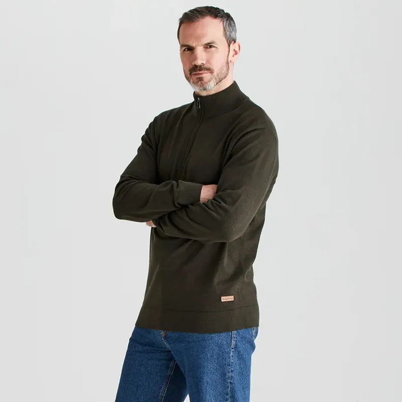 Ridgeline Hartand 1/4 Zip Knit - Deep Forest-3