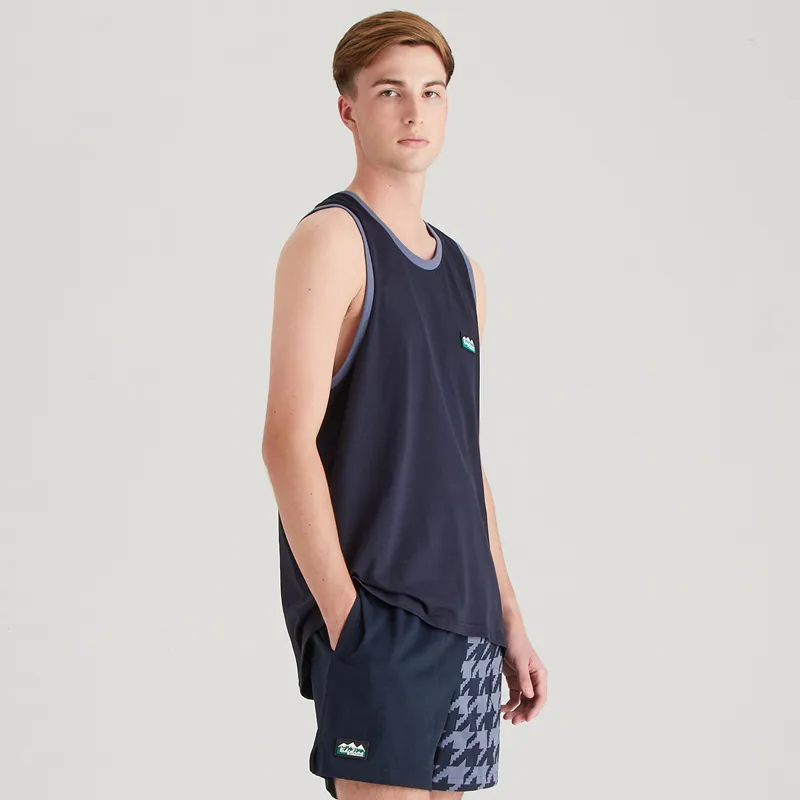 Ridgeline Mens Signature Singlet - Navy-2