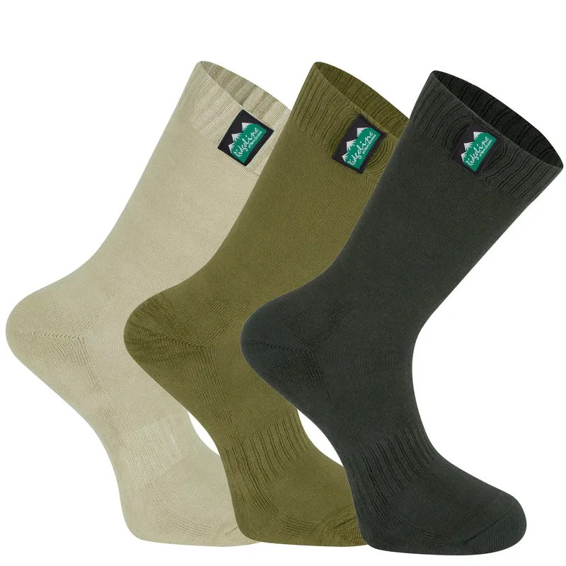 Ridgeline Cotton Light Work Socks Mid Length - Olive