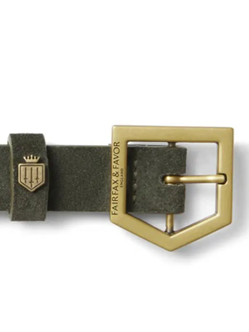 Fairfax and Favor Sennowe Belt Moss Green Suede-2