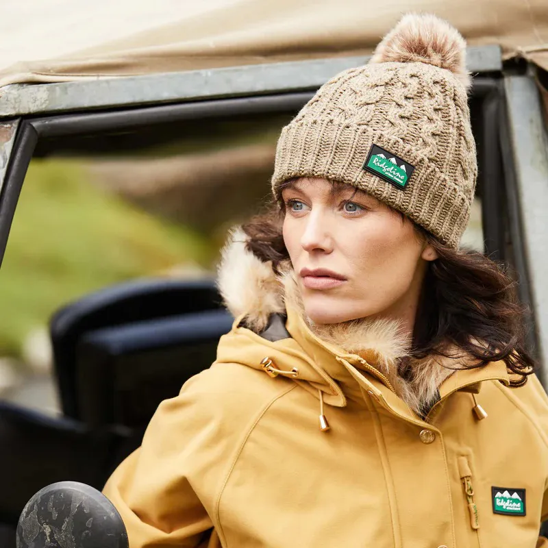 Ridgeline Nordic Fleck Bobble Hat - Teak-1
