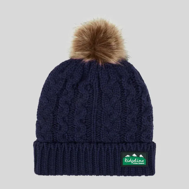 Ridgeline Nordic Fleck Bobble Hat - Navy