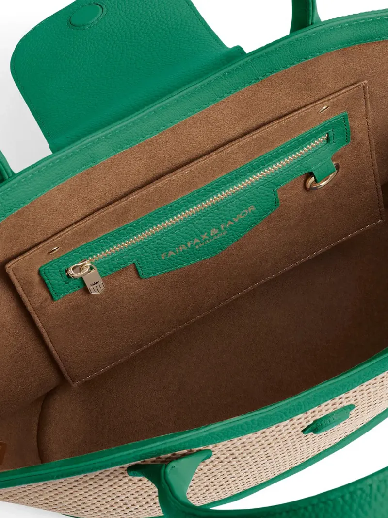 Fairfax and Favor Windsor Basket Bag - Clover Green-4
