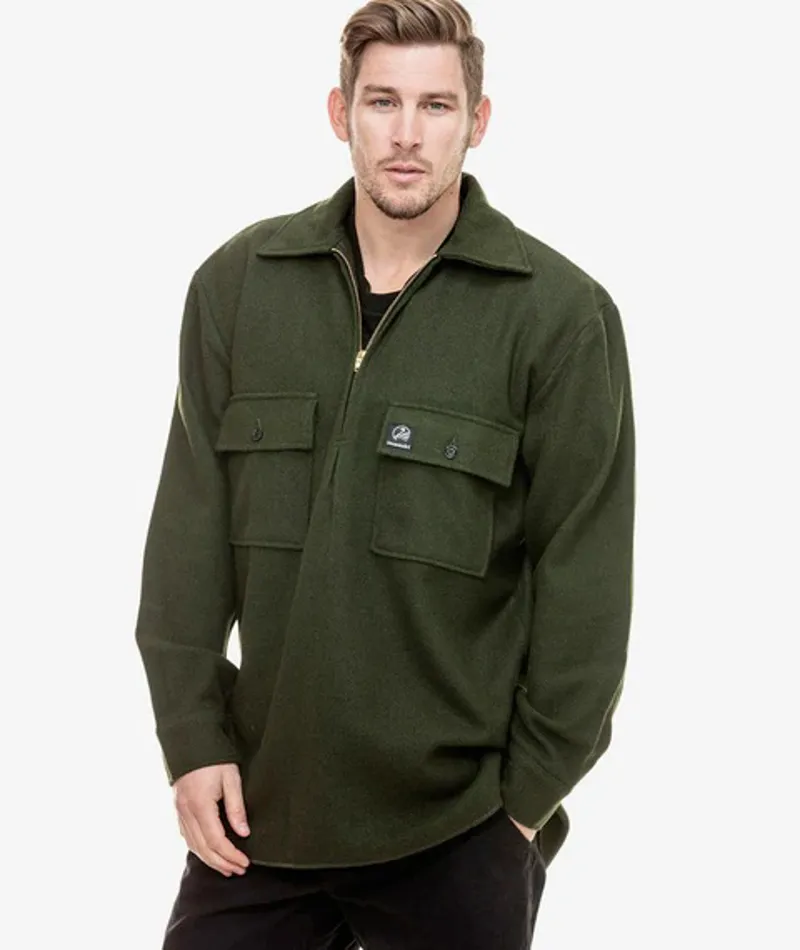 Swanndri Ranger 1/4 Zip Bush Shirt - Olive-2