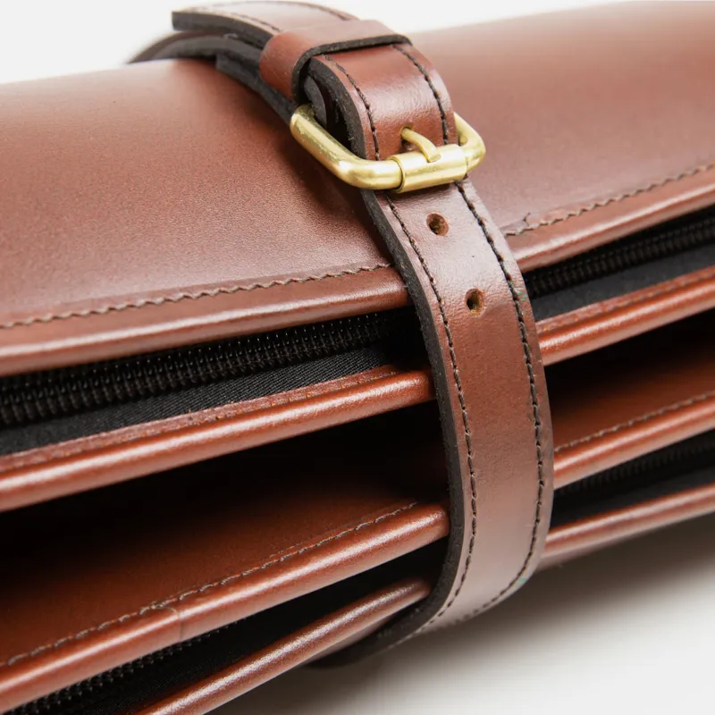 Teales Premier Double Gun Slip Buckle and Flap Harness Brown-2