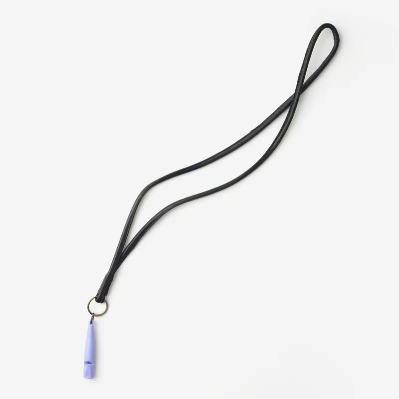 Teales Premier Leather Whistle Lanyard - Black