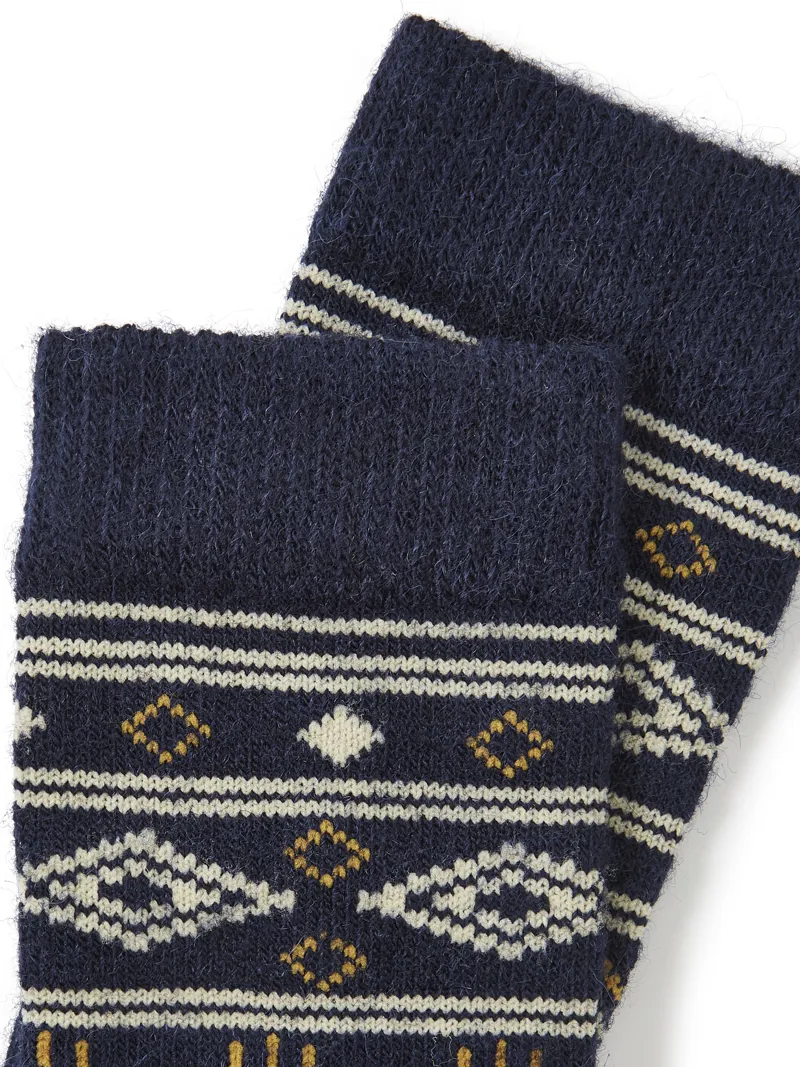 Dubarry Rolestown Fair Isle Alpaca Socks - Navy-1