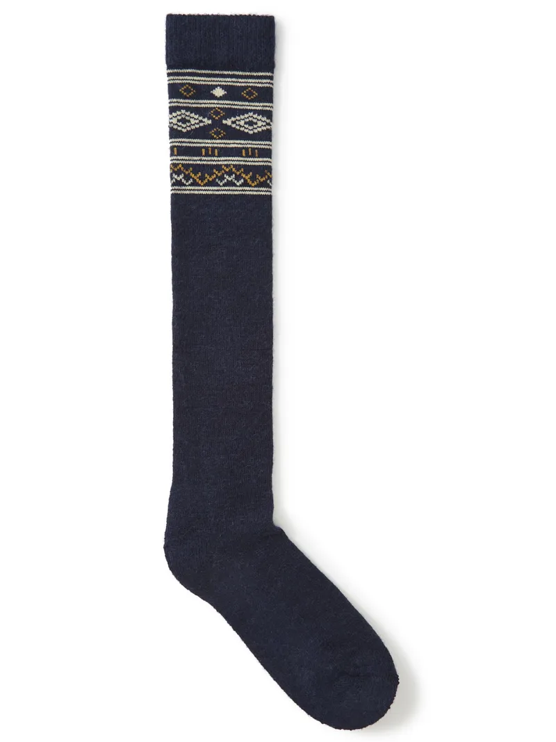 Dubarry Rolestown Fair Isle Alpaca Socks - Navy-2