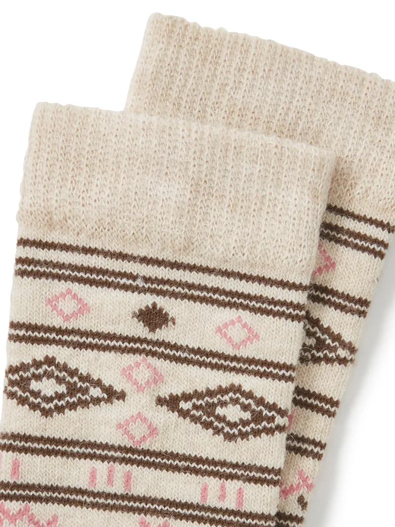 Dubarry Rolestown Fair Isle Alpaca Socks - Oat-1