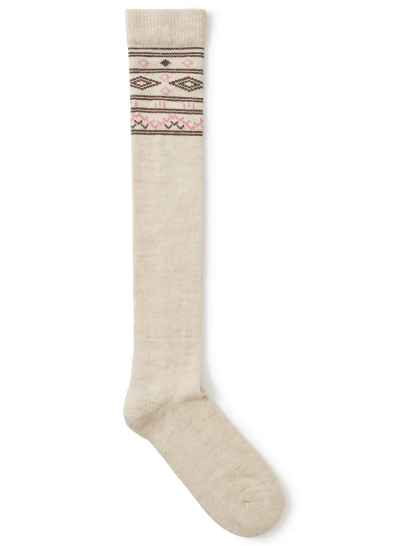 Dubarry Rolestown Fair Isle Alpaca Socks - Oat-2