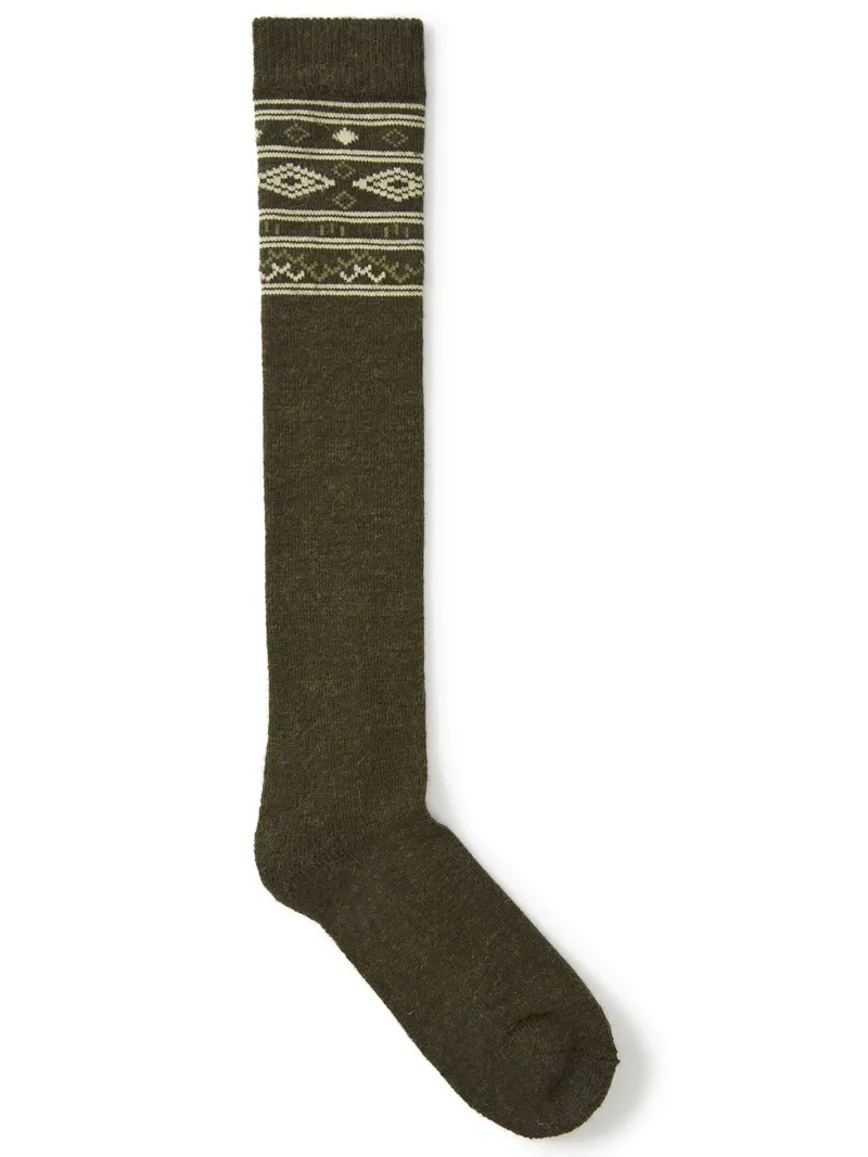 Dubarry Rolestown Fair Isle Alpaca Socks - Olive-2