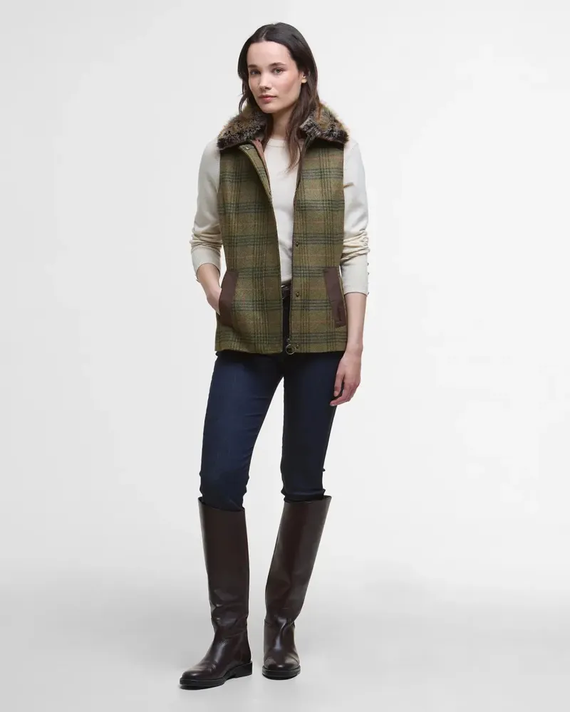 Barbour Rosemary Wool Gilet - Arabesque Brown-1