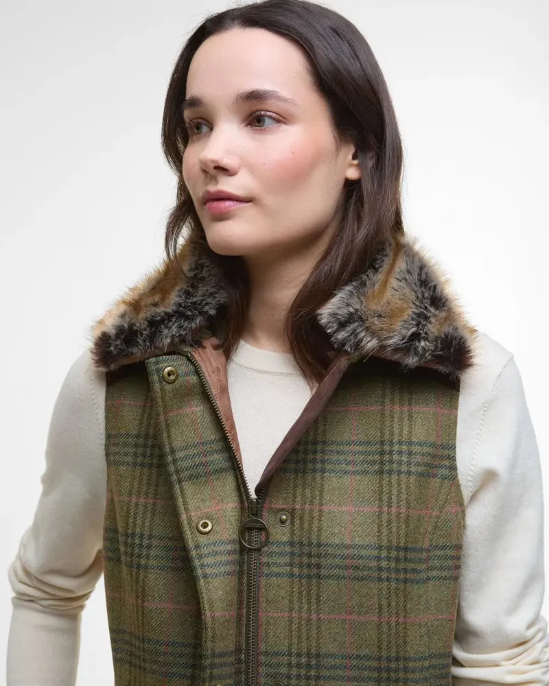 Barbour Rosemary Wool Gilet - Arabesque Brown-3