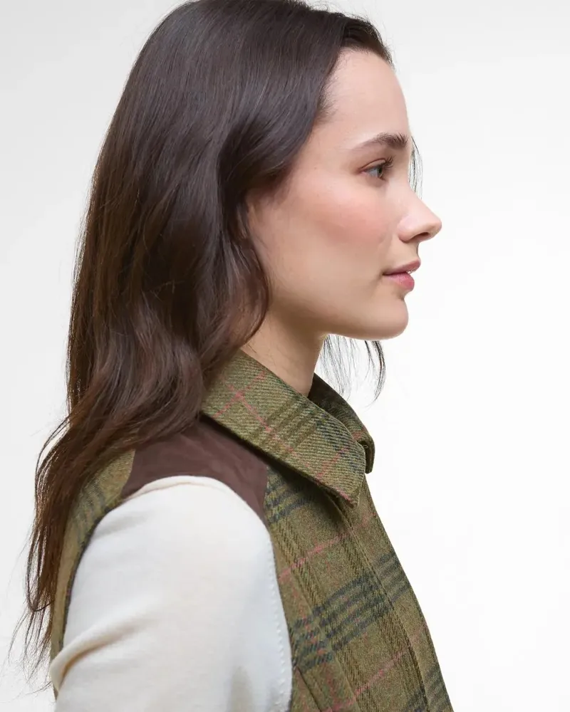 Barbour Rosemary Wool Gilet - Arabesque Brown-4