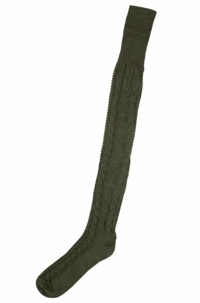 Akah Overknee Ribbed Socks - Green