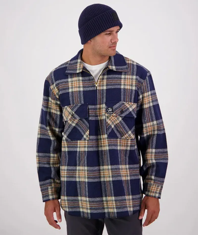 Swanndri Ranger1/4 Zip Bush Shirt - Atlantic Check-1