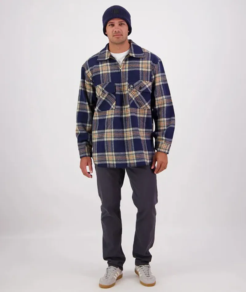 Swanndri Ranger1/4 Zip Bush Shirt - Atlantic Check-5