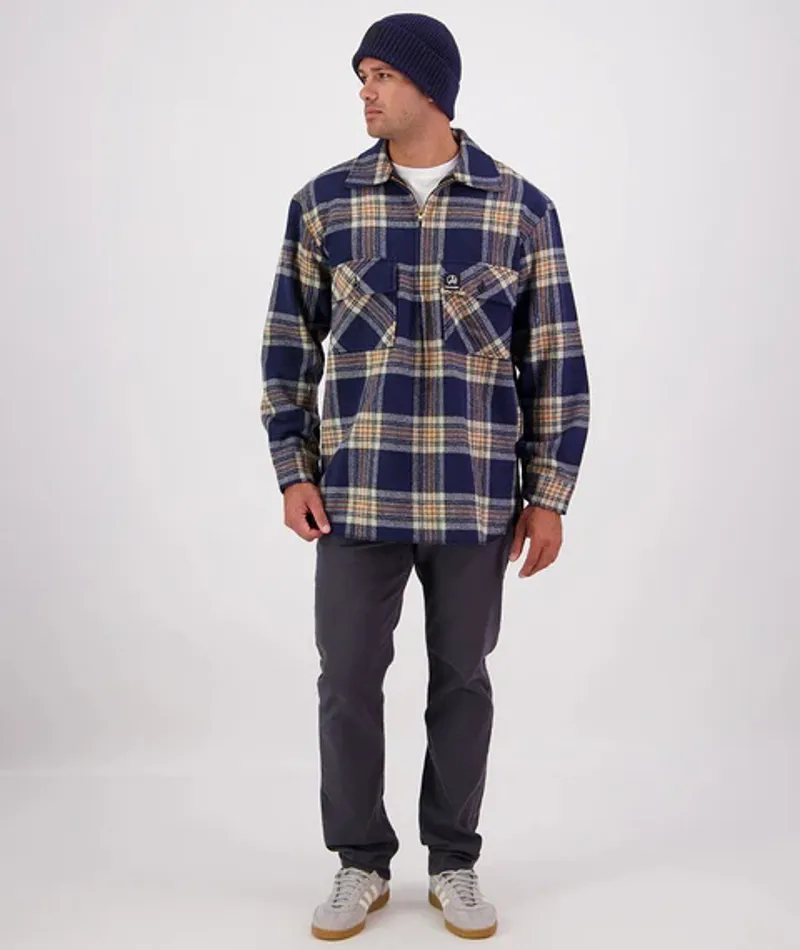 Swanndri Ranger1/4 Zip Bush Shirt - Atlantic Check-6