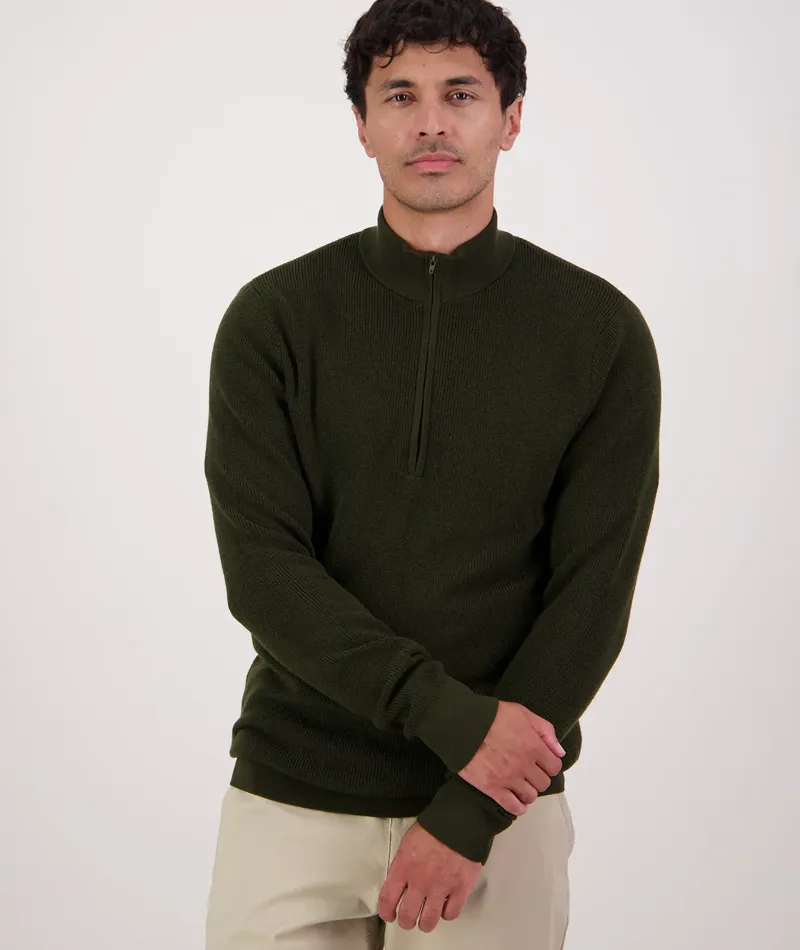 Swanndri Otahu River V2 1/4 Zip - Olive-1