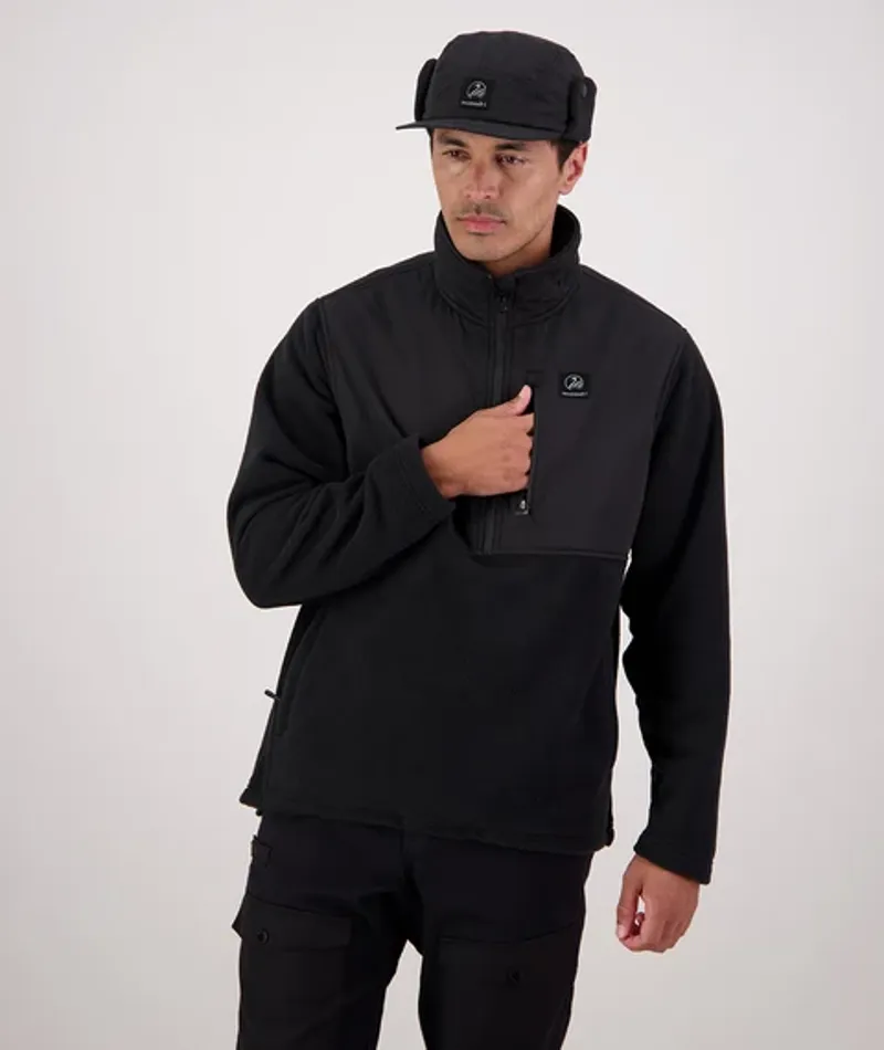 Swanndri High Rock Hybrid Fleece Pullover - Black-1