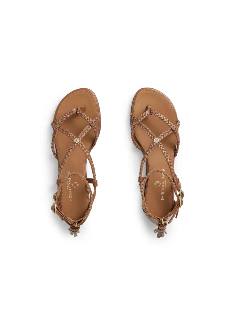 Fairfax and Favor Seville Sandal - Tan Leather-3