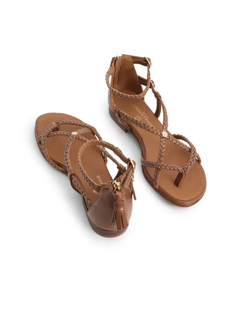Fairfax and Favor Seville Sandal - Tan Leather-1