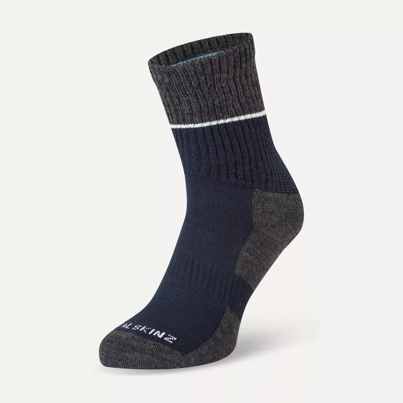 Sealskinz Thurton Solo Quick Dry Mid Length Sock - Navy/Grey