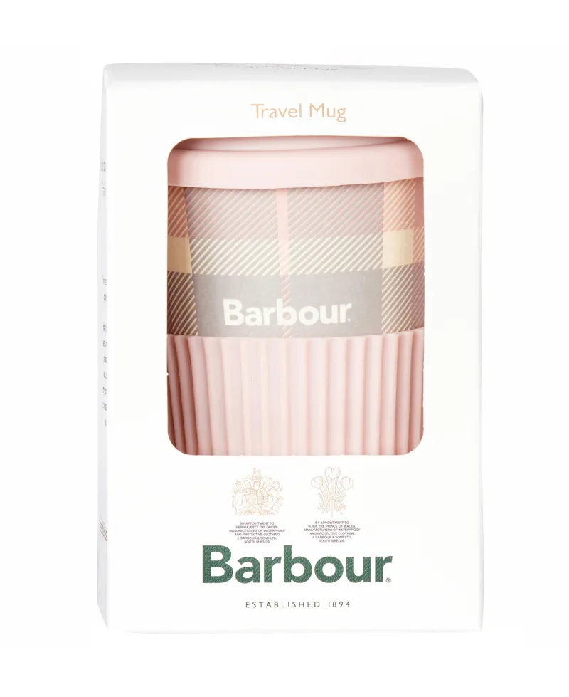 Barbour Tartan Travel Mug Pink-1