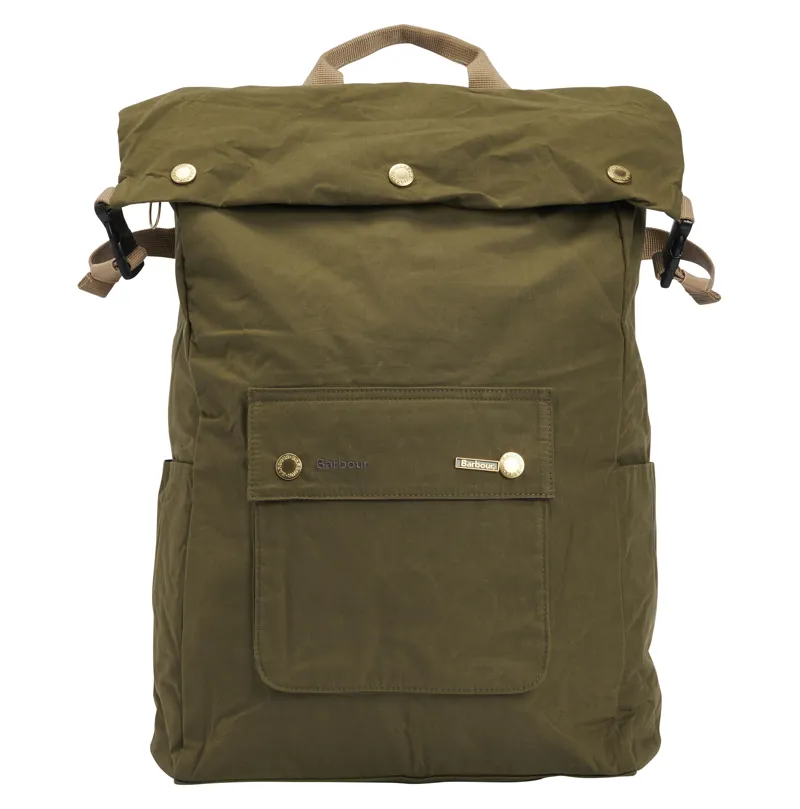 Barbour Transport Foldover Backpack Bag - Dusky Green