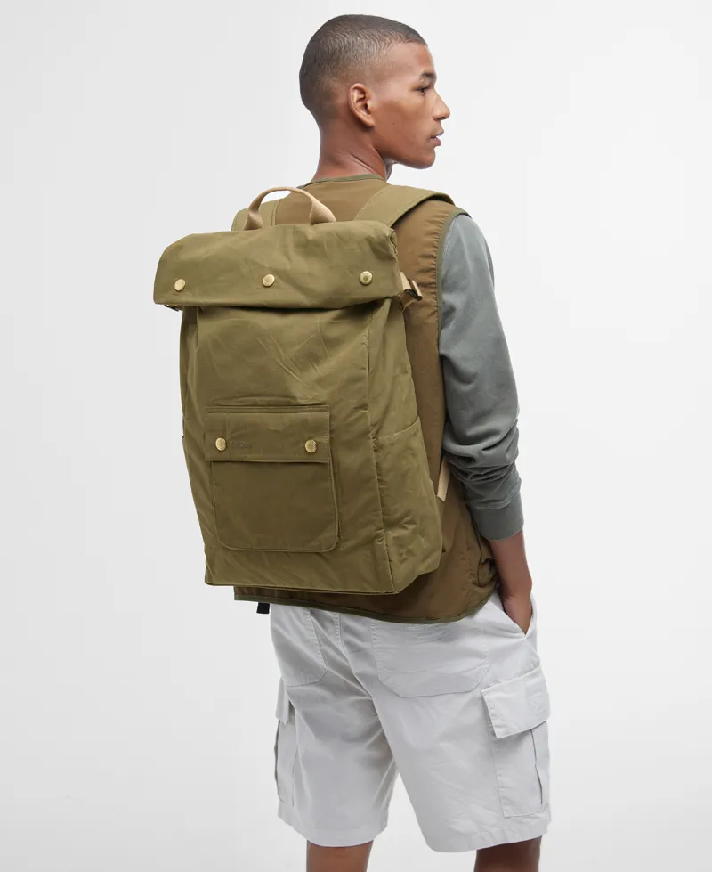 Barbour Transport Foldover Backpack Bag - Dusky Green-1