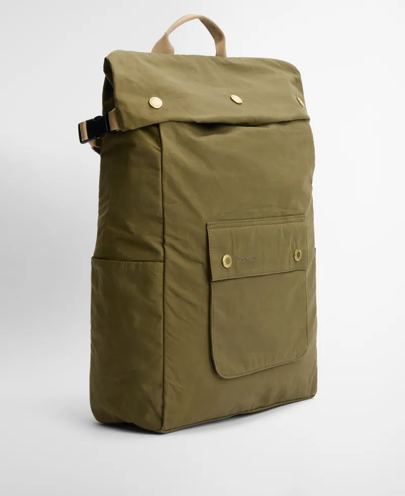 Barbour Transport Foldover Backpack Bag - Dusky Green-2