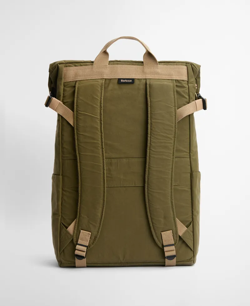 Barbour Transport Foldover Backpack Bag - Dusky Green-3