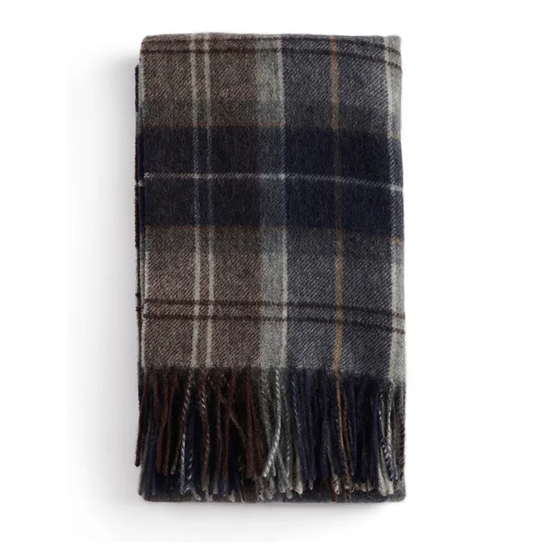 Barbour Brack Patchwork Tartan Scarf - Midnight Oak