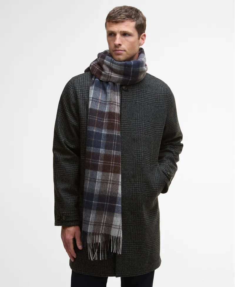 Barbour Brack Patchwork Tartan Scarf - Midnight Oak-1