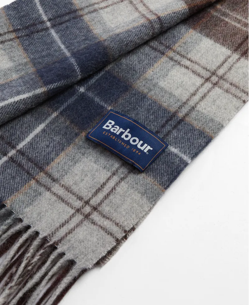 Barbour Brack Patchwork Tartan Scarf - Midnight Oak-2