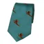 Soprano Flying Pheasants On Teal Ground Country Silk Tie